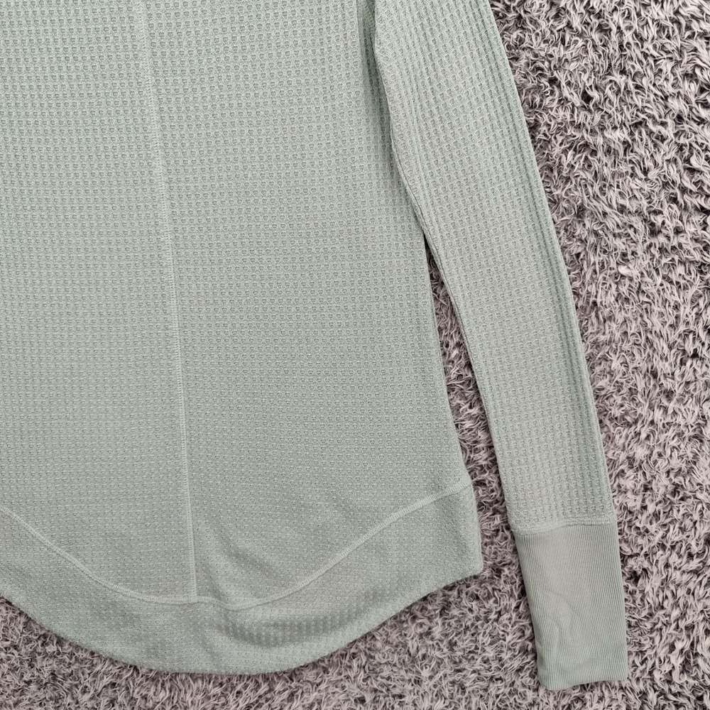 prAna Women Gorpcore Athleisure Sheeba Waffle Knit Top L Sage Green Thermal Cozy - Picture 16 of 16